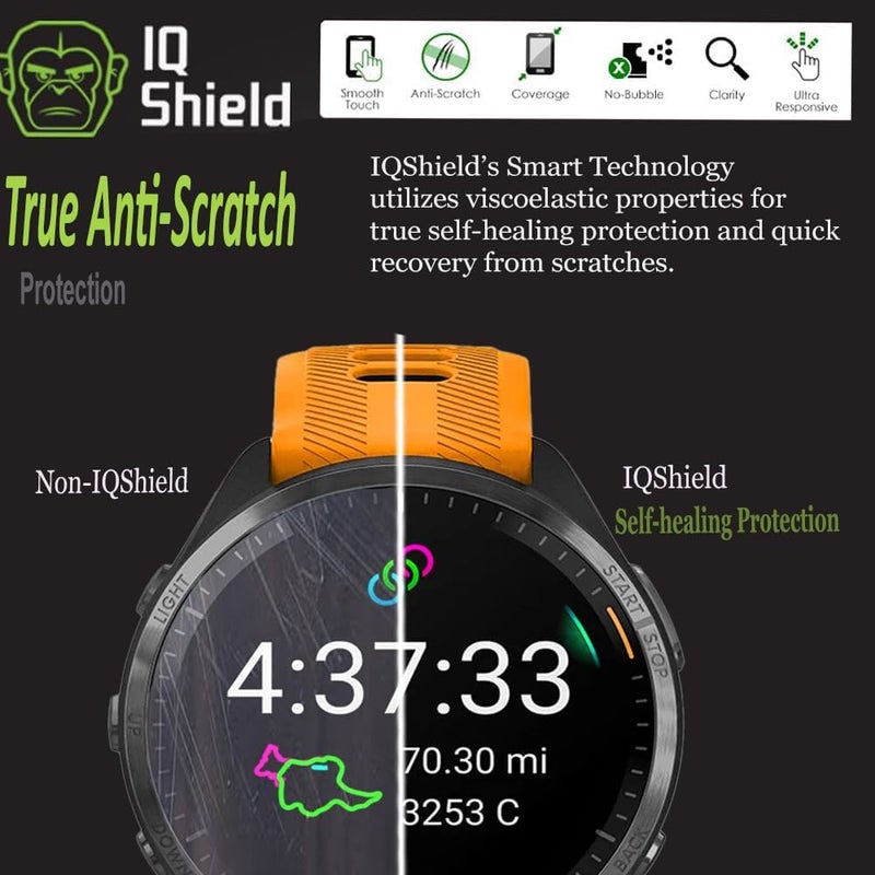 IQ Shield حزمة 6 واقي شاشة لجهاز Garmin Forerunner® 970/570/965-47mm / Venu 4-45mm (حزمة 6) سهل التركيب، رقيق للغاية، مضاد للخدش، مضاد للفقاعات، فيلم TPU شفاف - Image 5